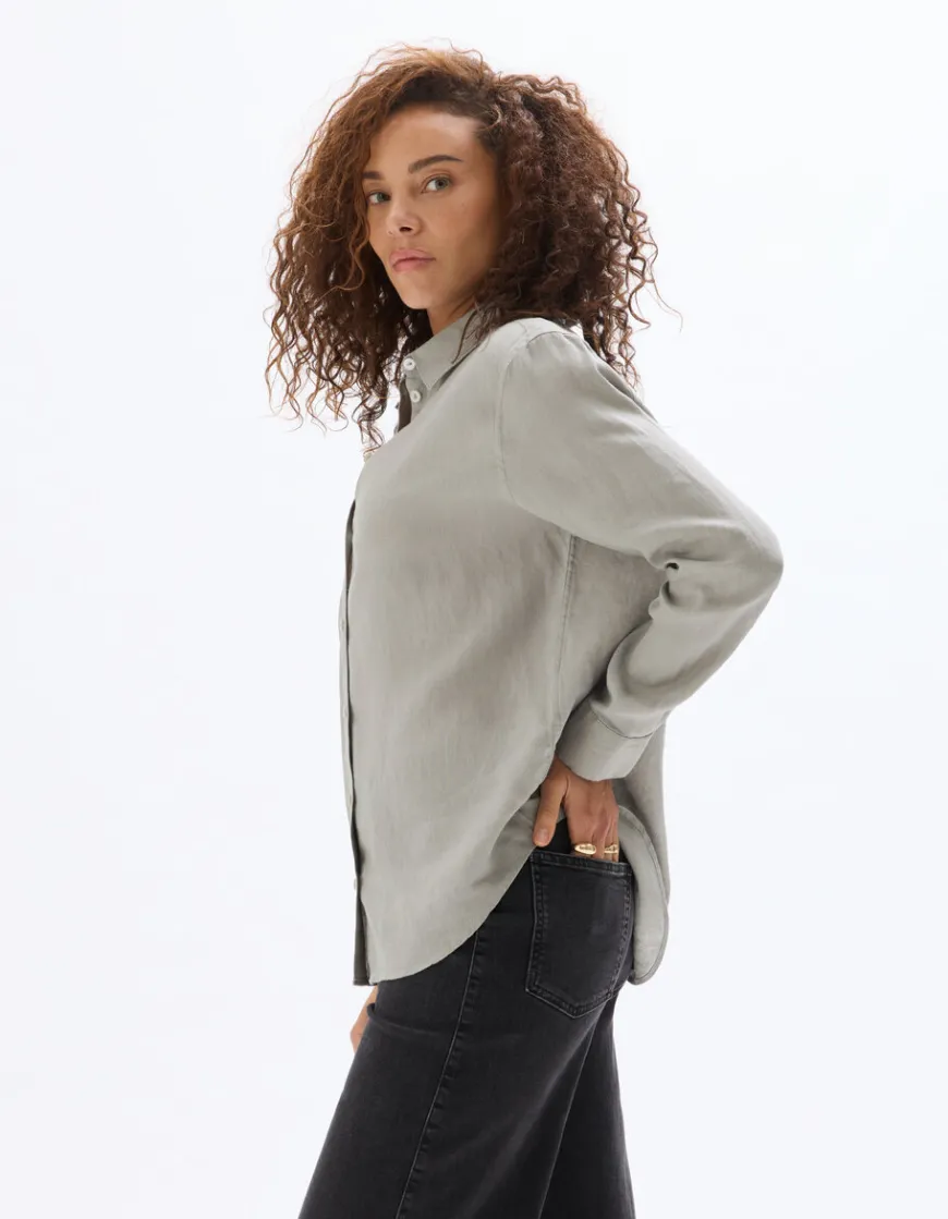 Celio Chemise 100% Lin - gris^Femme Chemises & Blouses|Collection Lin