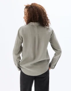 Celio Chemise 100% Lin - gris^Femme Chemises & Blouses|Collection Lin