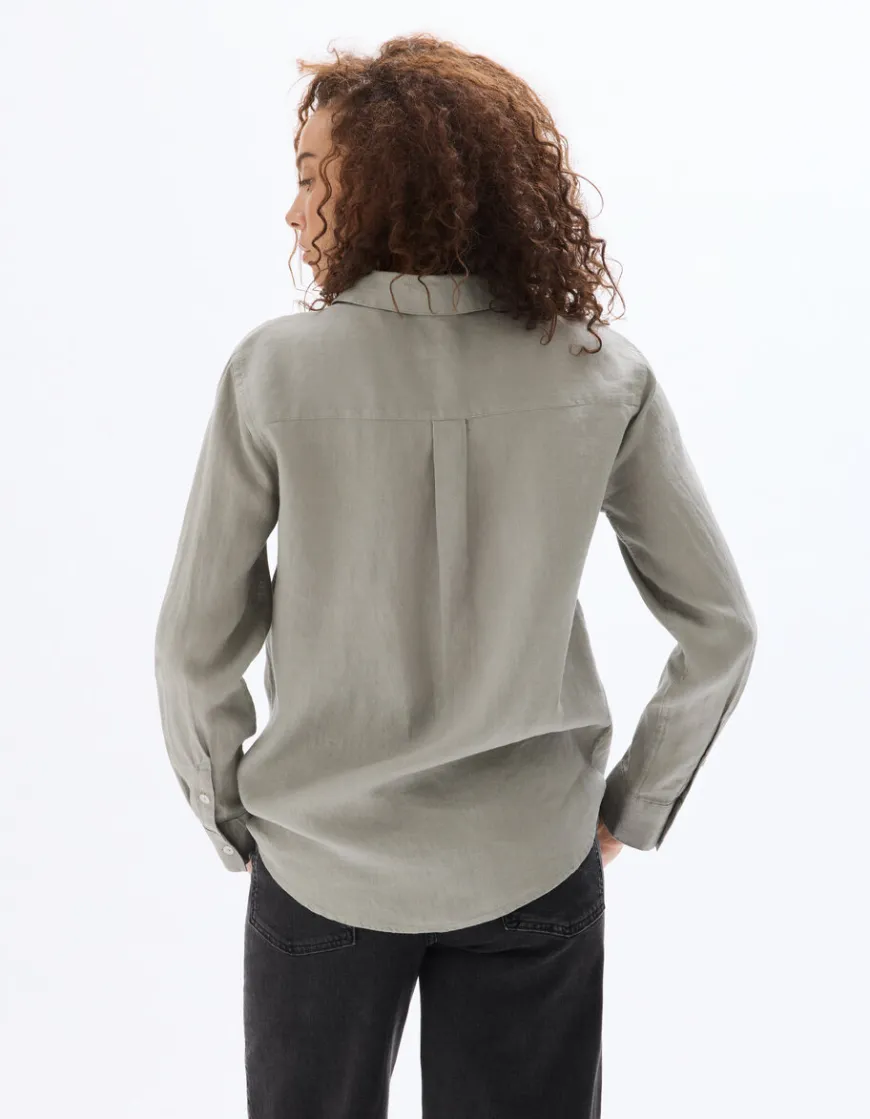 Celio Chemise 100% Lin - gris^Femme Chemises & Blouses|Collection Lin