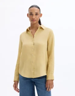 Celio Chemise 100% Lin - jaune^Femme Chemises & Blouses|Collection Lin