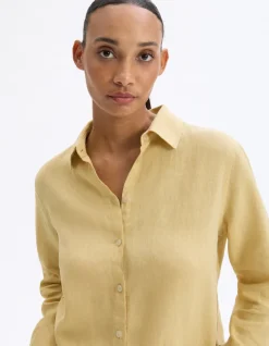 Celio Chemise 100% Lin - jaune^Femme Chemises & Blouses|Collection Lin