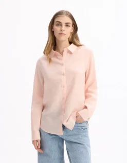 Celio Chemise 100% Lin - rose^Femme Chemises & Blouses|Collection Lin