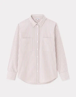 Celio Chemise en coton large - beige^Femme Les Essentiels Aux Meilleurs Prix|Chemises & Blouses