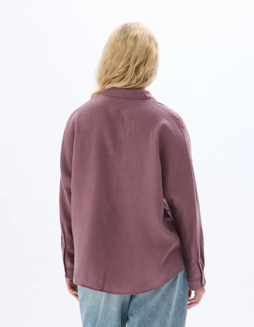 Celio Chemise en lin oversize - violet^Femme Les Meilleures Ventes|Chemises & Blouses