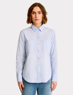 Celio Chemise en popeline oversize - bleu^Femme Chemises & Blouses