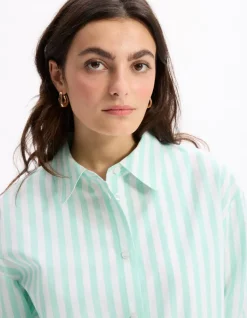 Celio Chemise en popeline rayé - vert d'eau^Femme Loungewear|Les Essentiels Aux Meilleurs Prix