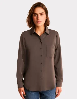 Celio Chemise en satin - gris^Femme Chemises & Blouses