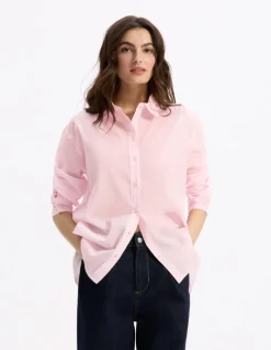 Celio Chemise en voile de coton - rose^Femme Chemises & Blouses