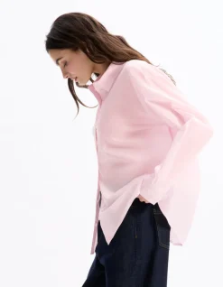Celio Chemise en voile de coton - rose^Femme Chemises & Blouses