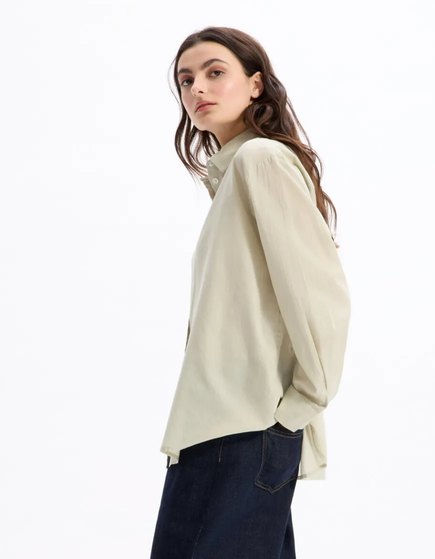 Celio Chemise en voile de coton - gris^Femme Chemises & Blouses