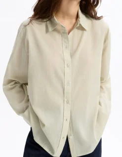Celio Chemise en voile de coton - gris^Femme Chemises & Blouses