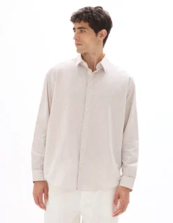 Celio Chemise loose à fines rayures 100% coton -^Homme Chemises