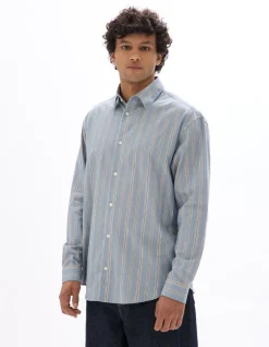 Celio Chemise loose à fines rayures 100% coton -^Homme Chemises