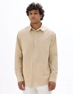 Celio Chemise loose unie 100% coton - beige^Homme Chemises