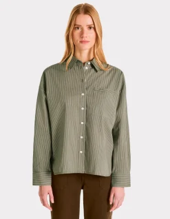 Celio Chemise oversize rayée en coton -^Femme Chemises & Blouses