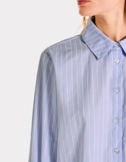 Celio Chemise rayée droite en coton - violet^Femme Chemises & Blouses