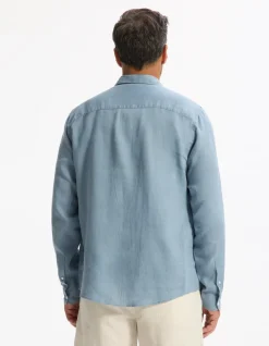 Celio Chemise regular 100% lin - bleu^Homme Chemises|Sélection Lin