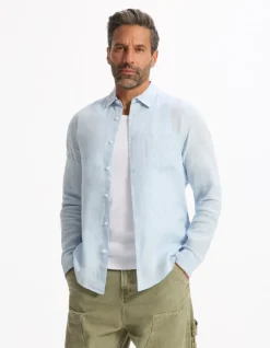 Celio Chemise regular 100% lin -^Homme Chemises|Sélection Lin