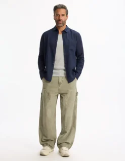 Celio Chemise regular 100% lin - marine^Homme Chemises|Sélection Lin