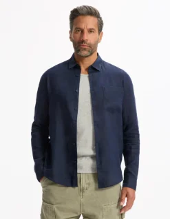 Celio Chemise regular 100% lin - marine^Homme Chemises|Sélection Lin