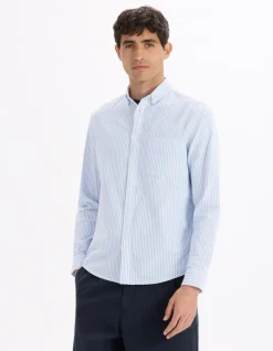 Celio Chemise regular à rayures en coton oxford -^Homme Chemises
