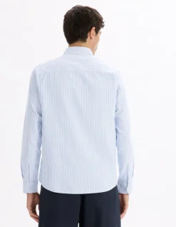 Celio Chemise regular à rayures en coton oxford -^Homme Chemises