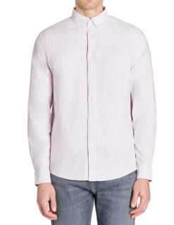 Celio Chemise regular à rayures 100% coton - violet^Homme Chemises