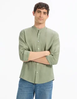 Celio Chemise regular col mao 100% lin -^Homme Chemises|Sélection Lin