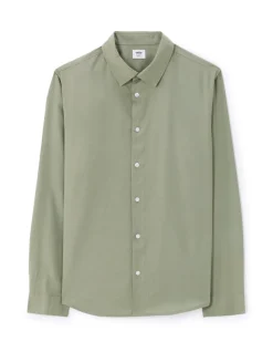 Celio Chemise regular en coton viscose - kaki^Homme Chemises