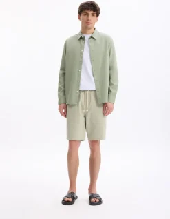 Celio Chemise regular en coton viscose - kaki^Homme Chemises