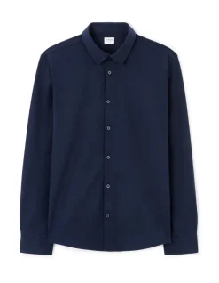 Celio Chemise regular en jersey col français - marine^Homme Chemises