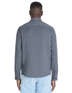 Celio Chemise regular fil chinés slubbés 100% coton -^Homme Chemises