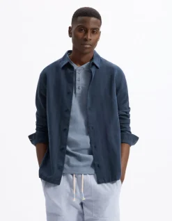 Celio Chemise regular jacquard 100% coton - marine^Homme Chemises