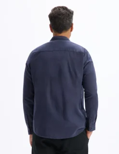 Celio Chemise regular slub 100% coton - marine^Homme Chemises