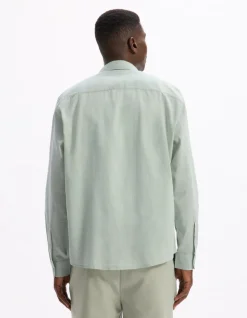 Celio Chemise regular slub 100% coton - kaki^Homme Chemises