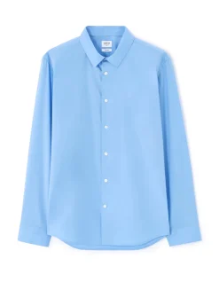 Celio Chemise slim en coton stretch - bleu moyen^Homme Chemises|Chemises Habillées