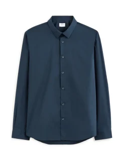 Celio Chemise slim en coton stretch - marine^Homme Chemises|Chemises Habillées