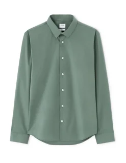 Celio Chemise slim en coton stretch - kaki^Homme Chemises|Chemises Habillées
