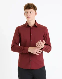 Celio Chemise slim en coton stretch -^Homme Chemises|Chemises Habillées