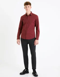 Celio Chemise slim en coton stretch -^Homme Chemises|Chemises Habillées