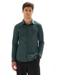 Celio Chemise slim en coton stretch - vert^Homme Chemises|Chemises Habillées