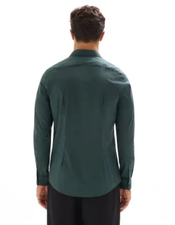Celio Chemise slim en coton stretch - vert^Homme Chemises|Chemises Habillées