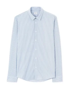 Celio Chemise slim rayée à col français stretch - bleu^Homme Chemises