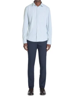 Celio Chemise slim rayée à col français stretch - bleu^Homme Chemises