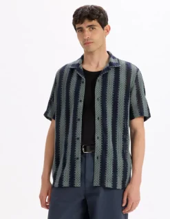 Celio Chemisette en crochet en coton mélangé -^Homme Chemises Manches Courtes|Chemises