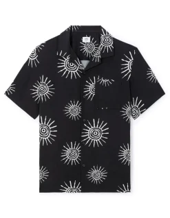 Celio Chemisette imprimé soleil 100% viscose -^Homme Chemises Manches Courtes|Chemises