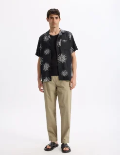 Celio Chemisette imprimé soleil 100% viscose -^Homme Chemises Manches Courtes|Chemises