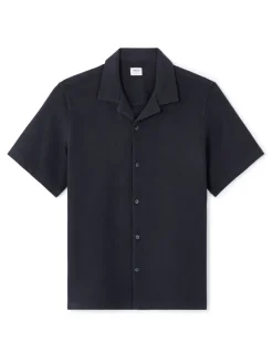 Celio Chemisette regular 100% coton texturé - marine^Homme Chemises Manches Courtes|Chemises