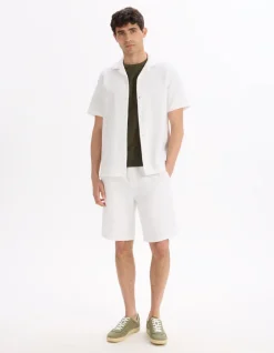 Celio Chemisette regular 100% coton texturé - beige^Homme Chemises Manches Courtes|Chemises
