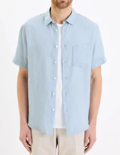 Celio Chemisette regular 100% lin -^Homme Chemises Manches Courtes|Chemises